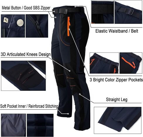 Mens Stretch Work Hiking Pants Quick Dry Lightweight Waterproof Outdoor Travel Climbing Fishing Pants in Saudi Arabia