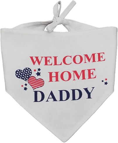 EechicSpace Welcome Home Daddy Dog Bandana Military Scarf for Small Medium Large Dogs in Kuwait
