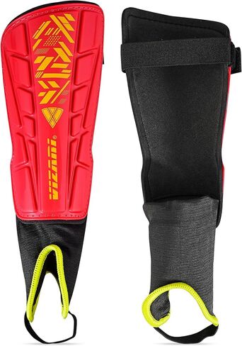 Vizari Malaga Soccer Shin Guards - Breathable & Lightweight Soccer Shin Pads with Ankle Protection - Reduces Shocks & Injuries - Adults, Youth & Kids Soccer Shin Guards with Non-Slip Adjustable Strap in Kuwait