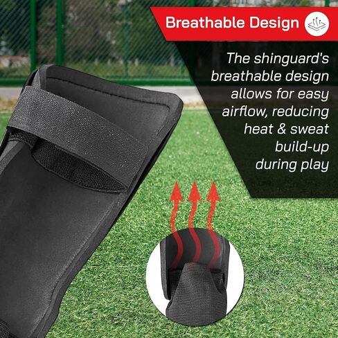 Vizari Malaga Soccer Shin Guards - Breathable & Lightweight Soccer Shin Pads with Ankle Protection - Reduces Shocks & Injuries - Adults, Youth & Kids Soccer Shin Guards with Non-Slip Adjustable Strap in Kuwait