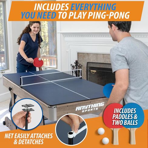 ANYTHING SPORTS 3 in 1 6 FT Folding Pool, Ping Pong, Furniture Table in Kuwait