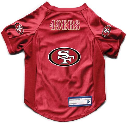 Littlearth NFL San Francisco 49ers - جيرسي مطاطي للحيوانات الأليفة بأحرف صالون، لون الفريق، صغير in Saudi Arabia