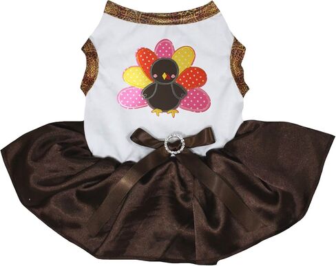 فستان Petitebella Rainbow Turkey Puppy Dog (برتقالي/ديك رومي، متوسط) in Kuwait