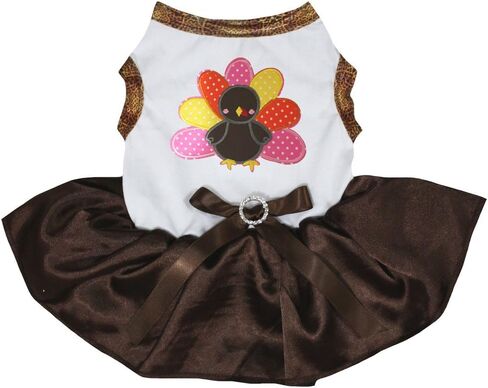 فستان Petitebella Rainbow Turkey Puppy Dog (برتقالي/ديك رومي، متوسط) in Kuwait