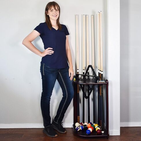 رف البلياردو XPRESS لحمام السباحة - حامل زاوية لحامل عصا حمام السباحة مع 16 حامل كرة و6 عبوات من الطباشير - وسادات دائرية مطاطية لمنع الضرر - ملحقات طاولة بلياردو مدمجة لكهف الرجل in Kuwait