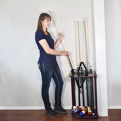 رف البلياردو XPRESS لحمام السباحة - حامل زاوية لحامل عصا حمام السباحة مع 16 حامل كرة و6 عبوات من الطباشير - وسادات دائرية مطاطية لمنع الضرر - ملحقات طاولة بلياردو مدمجة لكهف الرجل in Kuwait