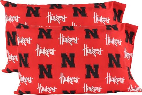 College Covers Everything Comfy Nebraska Cornhuskers Twin XL Sized 3 Piece Sheet Set, Team Color Background, 1 Flat Sheet, 1 Fitted Sheet, 1 Pillowcase in Kuwait