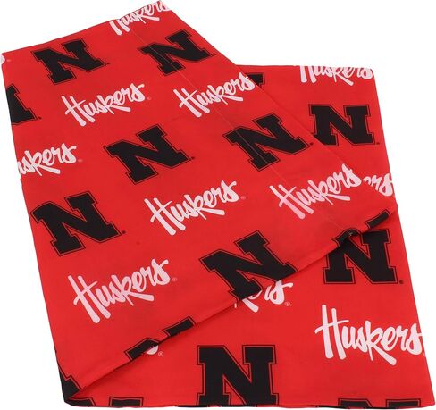 College Covers Everything Comfy Nebraska Cornhuskers Twin XL Sized 3 Piece Sheet Set, Team Color Background, 1 Flat Sheet, 1 Fitted Sheet, 1 Pillowcase in Kuwait