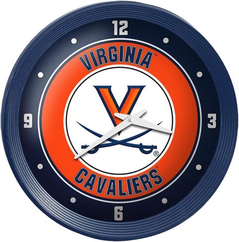 The Fan-Brand NCAA Dayton Flyers: Ribbed Frame Wall Clock - Sports Team Bar Sign Décor - Home, Dorm, Office, Fan Cave, Garage in Kuwait
