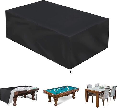 MYLAIM 7/8/9 Ft Outdoor Pool Table Cover,Billiard Protector Cover,Waterproof Fabric,Heavy Duty 420d Polyester Canvas Cover,Snooker Patio Table Covers,Mesa De Billar,Pool Table Accessories Kit in Kuwait