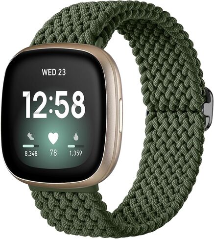 سوار Maledan المضفر القابل للتمدد متوافق مع Fitbit Sense/Fitbit Versa 3/ Versa 4/ Sense 2 Bands للنساء والرجال، سوار معصم مرن ناعم من أجل Fitbit Sense/Versa 3 ملحقات سوار الساعة الذكية in Kuwait