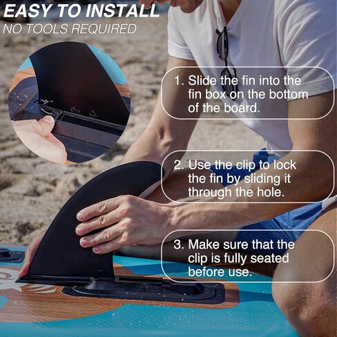 زعانف مركزية UPWELL SUP وزعانفان جانبيتان مع برغي زعنفة بدون أدوات، زعانف بديلة SUP معززة بالألياف الزجاجية مقاس 9 و4.5 بوصة لركوب الأمواج، ولوحة التجديف القائمة، واللوح الطويل، (مجموعة من 3)، أسود in Kuwait