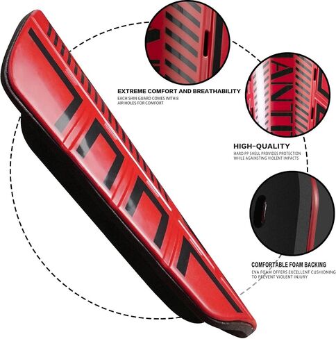 Uantc Shin Guards - واقيات الساق لكرة القدم تحمي الوسادة من الصدمات والإصابات - واقيات الساق الواقية من الساق للأطفال / البالغين - واقيات الساق للشباب لكرة القدم للأولاد والبنات in Saudi Arabia
