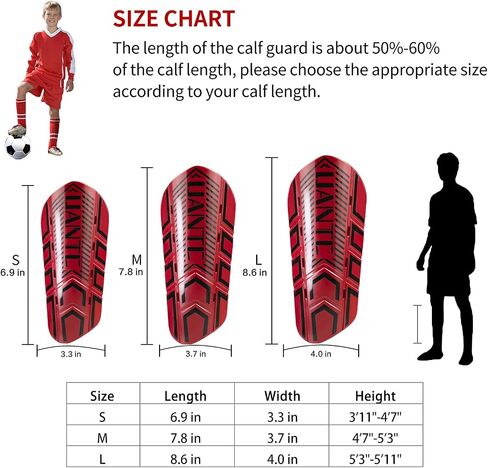 Uantc Shin Guards - واقيات الساق لكرة القدم تحمي الوسادة من الصدمات والإصابات - واقيات الساق الواقية من الساق للأطفال / البالغين - واقيات الساق للشباب لكرة القدم للأولاد والبنات in Saudi Arabia