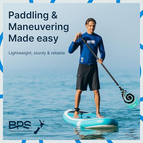 BPS New Zealand Adjustable 2-Piece SUP/Stand Up Paddleboard Paddle - Carbon Fiber or Fiberglass - Comes with Carrying Bag - Available in Many Accent Colors in Kuwait
