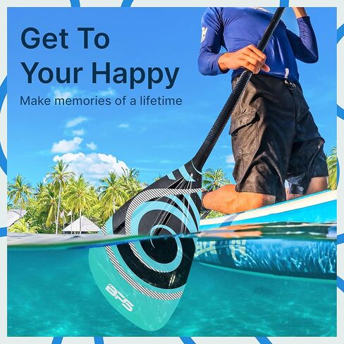 BPS New Zealand Adjustable 2-Piece SUP/Stand Up Paddleboard Paddle - Carbon Fiber or Fiberglass - Comes with Carrying Bag - Available in Many Accent Colors in Kuwait