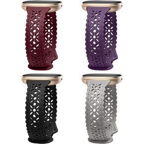 Dirrelo 4 pack Lace Silicone Band Compatible for Fitbit Sense Bands/Fitbit Versa 3 Bands Women/Fitbit Versa 4 Bands/Sense 2 Bands, Soft Ultrathin Hollow-out Sport Watch Strap Replacement Wristbands in Kuwait