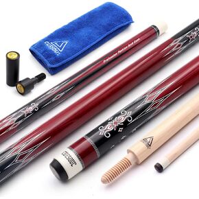 CUESOUL 3 Cushion Carom Billiard Cue Red 56inch Weight 18oz,Wooden Joint System