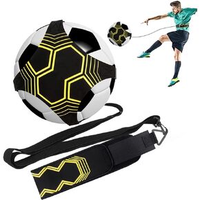 Taeku Soccer Trainer Adjustable Football Kick Training Equipment Control Skills Waist Practice Belt Volleyball Rugby Trainer Aid Universal Fits Size 3, 4, 5 Footballs for Kids Teens