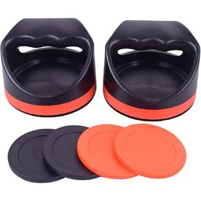 Plastic Air Hockey Strikers/Pushers, 2 PCS 4" Plastic Air Hockey Pushers and 4 PCS 2.75" Pucks Replacement for Game Tables Goalies Equipment Accessories