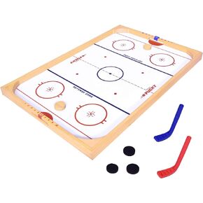 GoSports Ice Pucky Wooden Tabletop Hockey Game for Kids & Adults - Includes 1 game board, 2 Hockey Sticks & 3 Pucks in Saudi Arabia