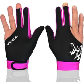 Anser M050912 Man Woman Elastic 3 Fingers Show Gloves for Billiard Shooters Carom Pool Snooker Cue Sport - Wear on The Right or Left Hand 1PCS (Pink, M) in Kuwait