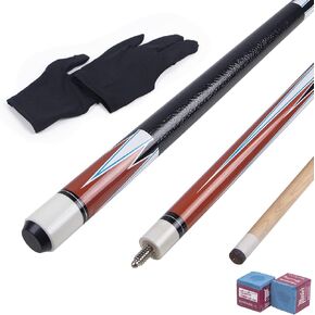 Pool Cues,58" Pool Cue Sticks Set Canadian Maple Wood Billiard Cues Stick for Professional Billiard Fans Players 18-21 oz