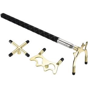PATIKIL Retractable Billiards Cue Stick Bridge, Silicone Pool Cue Accessory with 3 Removable Brass Bridge Head for Pool Table Competition