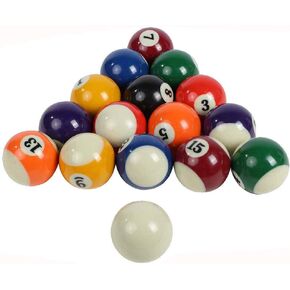 East Eagle Pool Balls Mini Pool Balls Set,1-1/2 Inch Billiard Balls Set Not Regulation Size, Complete 16 Ball Set