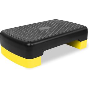 HaoKang Height-Adjustable 4''-6'' Step Aerobics Platform Fitness Equipment Stepper Trainer Exercise Step Platform with 2 Riser