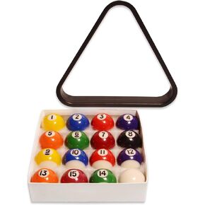 CUEMART Billiard Balls Set 2-1/4 or 1-1/2 Inch 1.5" Size Regulation/Mini American Pool Game Complete Full 16 Resin Balls