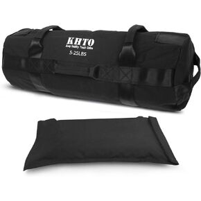 أكياس رمل KHTO - حقائب رمل شديدة التحمل للياقة البدنية وتدريبات القوة المرجحة - أكياس رمل للتمرين قابلة للتعديل هدية حبل القفز ومنشفة التبريد in Kuwait