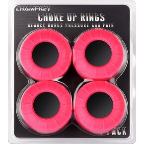 CHAMPKEY Premium Choke Up Rings 4 عبوات | حلقات البيسبول لتخفيف آلام اليدين والضغط | مثالية للبيسبول والكرة اللينة وكرة التيشيرت