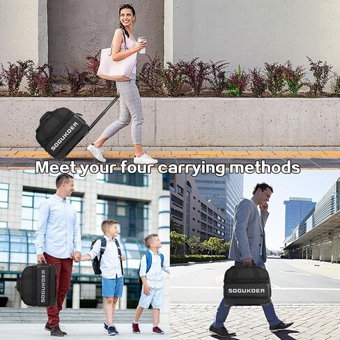 SOGUKOER عجلة مزدوجة 2 أكياس بولينج كروية مع عجلات، حقيبة بولينج بعجلات، بكرة مزدوجة 2 كرة بولينج يمكن وضع أحذية مع جهاز ثابت، حقيبة دوارة، مقبض قابل للسحب يمتد إلى 37.5 بوصة in Kuwait