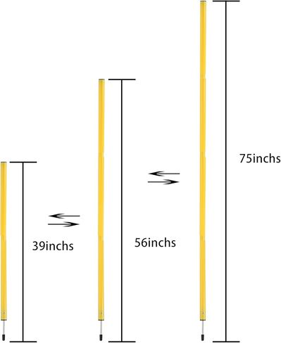 اعمدة تدريب الرشاقة من فريبوتا، ثابتة او قابلة للتعديل (40-75 انش)، معدات تدريب السرعة والرشاقة للرياضات الخارجية واللياقة البدنية 4 قطع. in Kuwait