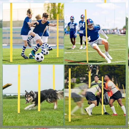 اعمدة تدريب الرشاقة من فريبوتا، ثابتة او قابلة للتعديل (40-75 انش)، معدات تدريب السرعة والرشاقة للرياضات الخارجية واللياقة البدنية 4 قطع. in Kuwait