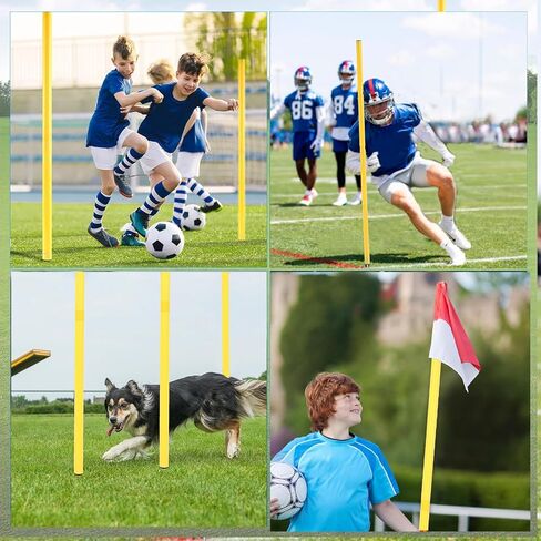 اعمدة تدريب الرشاقة من فريبوتا، ثابتة او قابلة للتعديل (40-75 انش)، معدات تدريب السرعة والرشاقة للرياضات الخارجية واللياقة البدنية 4 قطع. in Kuwait