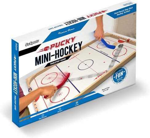 GoSports Ice Pucky Wooden Tabletop Hockey Game for Kids & Adults - Includes 1 game board, 2 Hockey Sticks & 3 Pucks in Saudi Arabia
