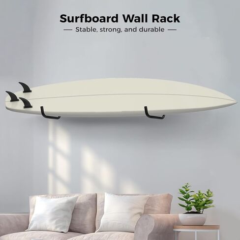 رف لوح مجداف للتخزين من Outgeek Kayak، رف جداري لركوب الأمواج، رف حشو مضاد للخدش للتزلج والتزحلق على الجليد، زوارق لوح التجديف، قارب أسود، رف تخزين مجداف للأماكن الداخلية والخارجية in Kuwait