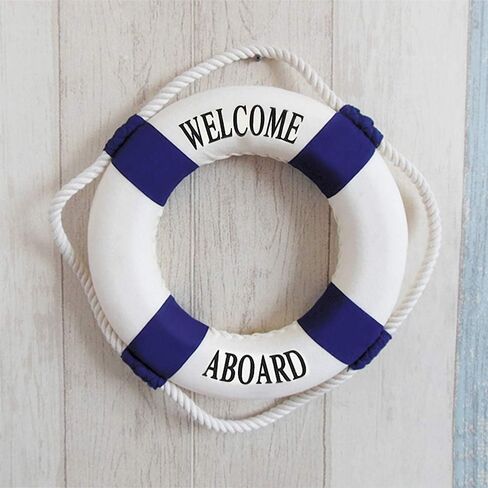 عوامة خاتم الحياة المزخرفة بنمط بحري مرحبا بكم في المنزل - ديكور بحري - خاتم الحياة المزخرف (20 × 3.5 × 20) in Kuwait