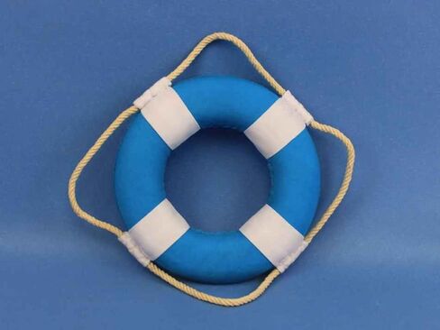 Hampton Nautical Vibrant Blue Lifering with White Bands, 15" in Kuwait