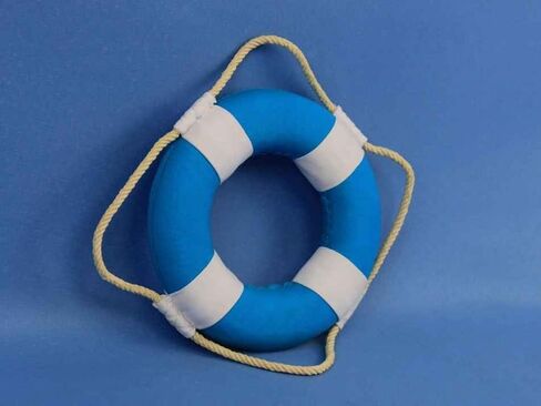 Hampton Nautical Vibrant Blue Lifering with White Bands, 15" in Kuwait
