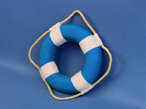 Hampton Nautical Vibrant Blue Lifering with White Bands, 15" in Kuwait