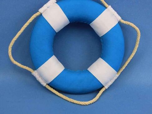 Hampton Nautical Vibrant Blue Lifering with White Bands, 15" in Kuwait