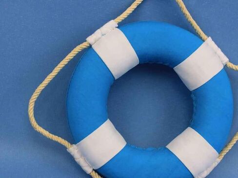 Hampton Nautical Vibrant Blue Lifering with White Bands, 15" in Kuwait