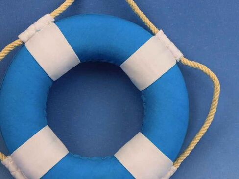 Hampton Nautical Vibrant Blue Lifering with White Bands, 15" in Kuwait