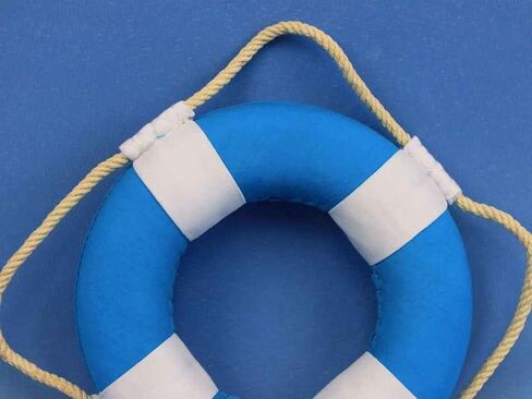 Hampton Nautical Vibrant Blue Lifering with White Bands, 15" in Kuwait