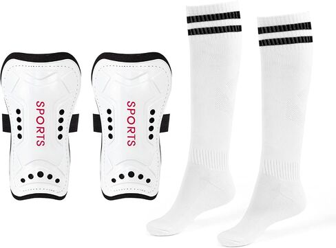 Soccer Shin Guards for Youth Kids with Soccer Socks, 3 Sizes Shin Pads Child Calf Protective Gear Lightweight Adjustable Equipment for 3-15 Years Old Girls Boys Toddler Kids Teenagers in Kuwait