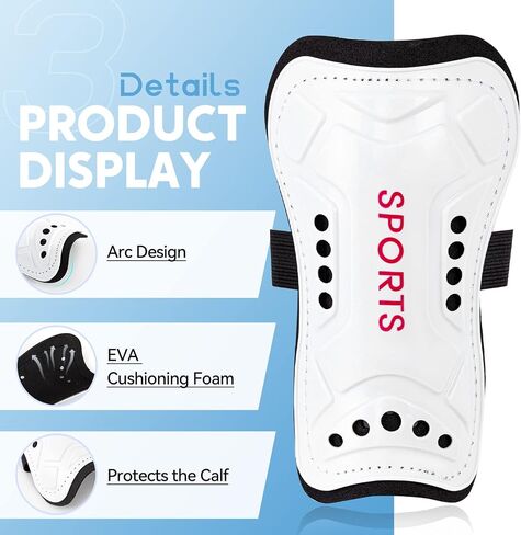 Soccer Shin Guards for Youth Kids with Soccer Socks, 3 Sizes Shin Pads Child Calf Protective Gear Lightweight Adjustable Equipment for 3-15 Years Old Girls Boys Toddler Kids Teenagers in Kuwait