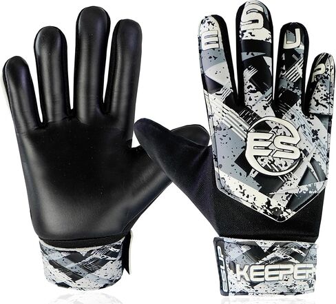 Esup قفازات حارس المرمى لكرة القدم | قفازات حارس مرمى كرة القدم غير التقليدية للأطفال والأولاد والشباب مع لاتكس 4 مم من أجل قبضة فائقة وحماية الأصابع مع راحة يد مضادة للانزلاق in Kuwait